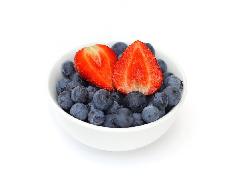 Blueberries and Strawberries Stock Image Image of healthy, isolated
