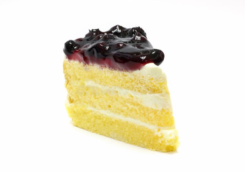 Blueberry cake on white background