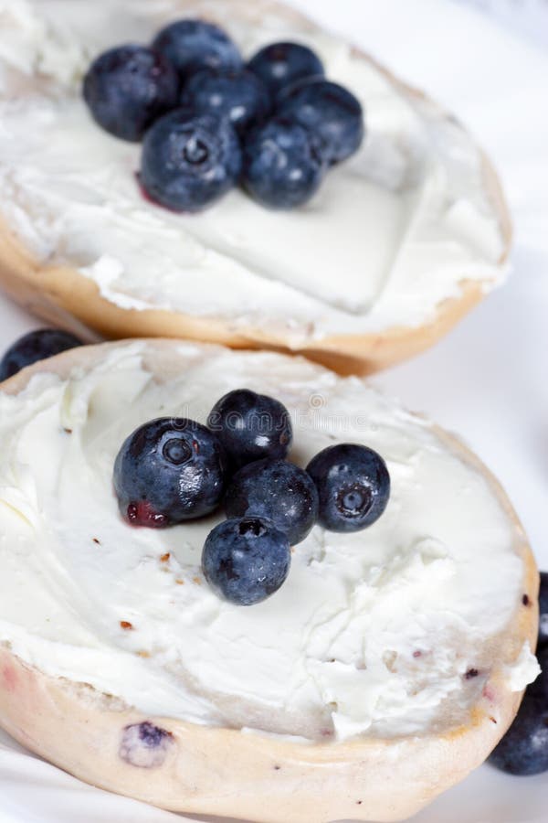Blueberry Cream Cheese Bagels Stock Image Image of fruit, cream 6457835