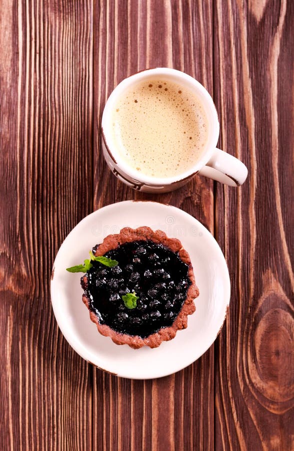 Blueberry and Jam Mini Tart Stock Photo Image of coffee, dessert
