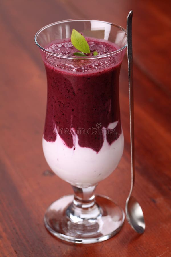 Blueberry milk shake with sour cream