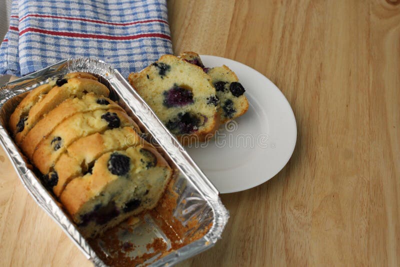 Blueberry Muffin Cake in Loaf Pan Stock Photo Image of texture