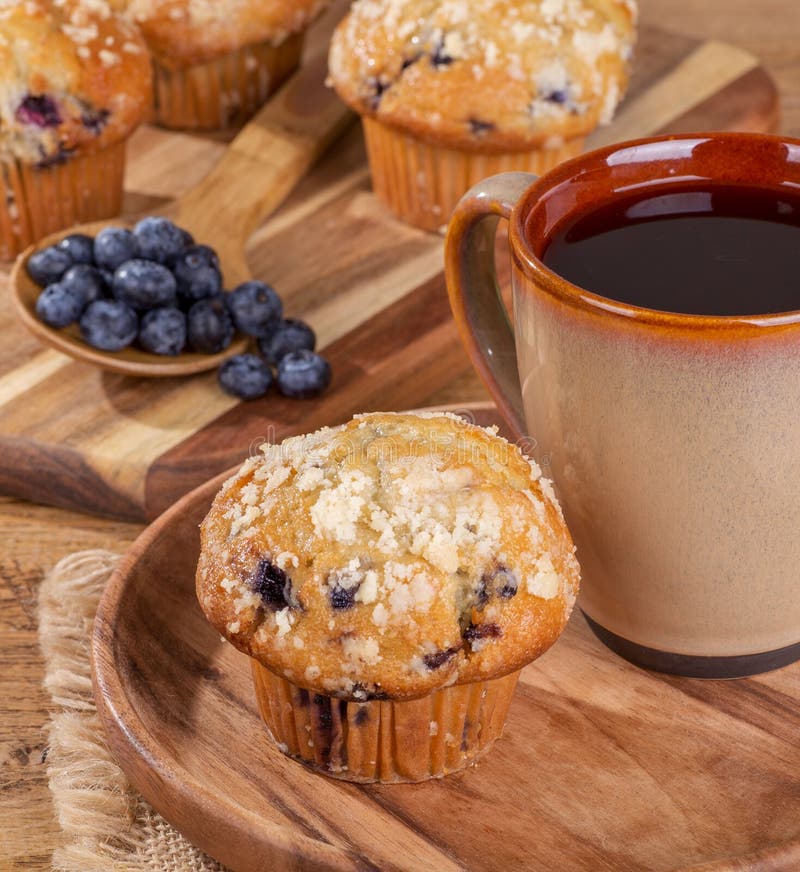 Blueberry Muffin and Cup of Coffee Stock Photo - Image of fruit ...