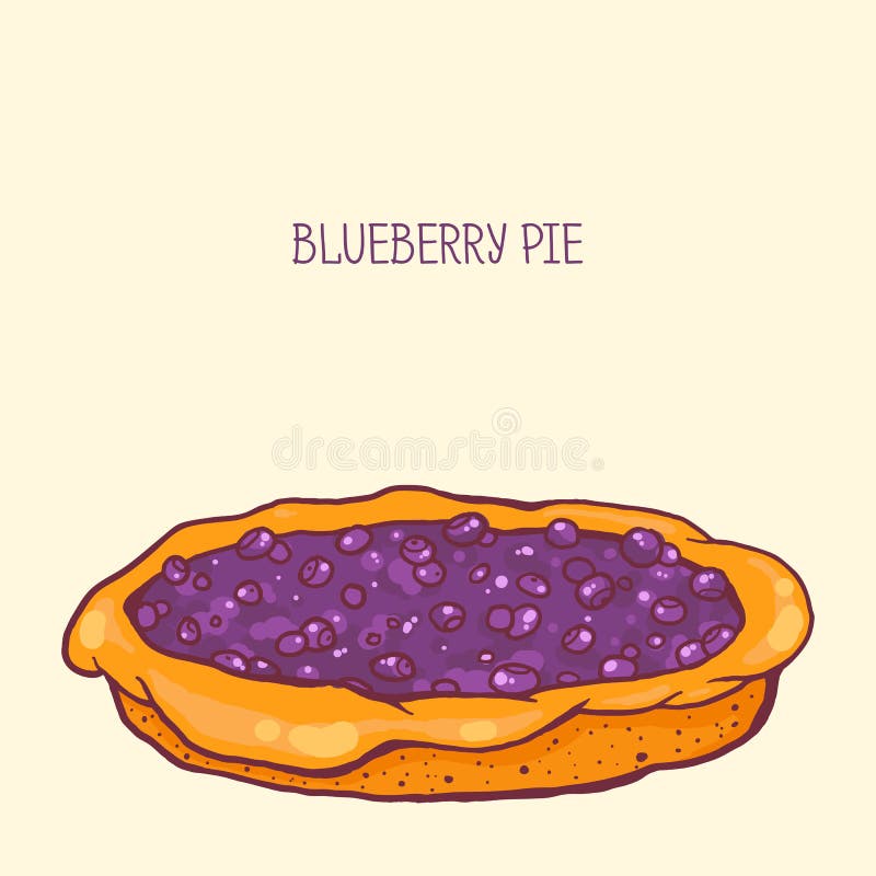 Blueberry pie stock vector. Illustration of patisserie 48951673