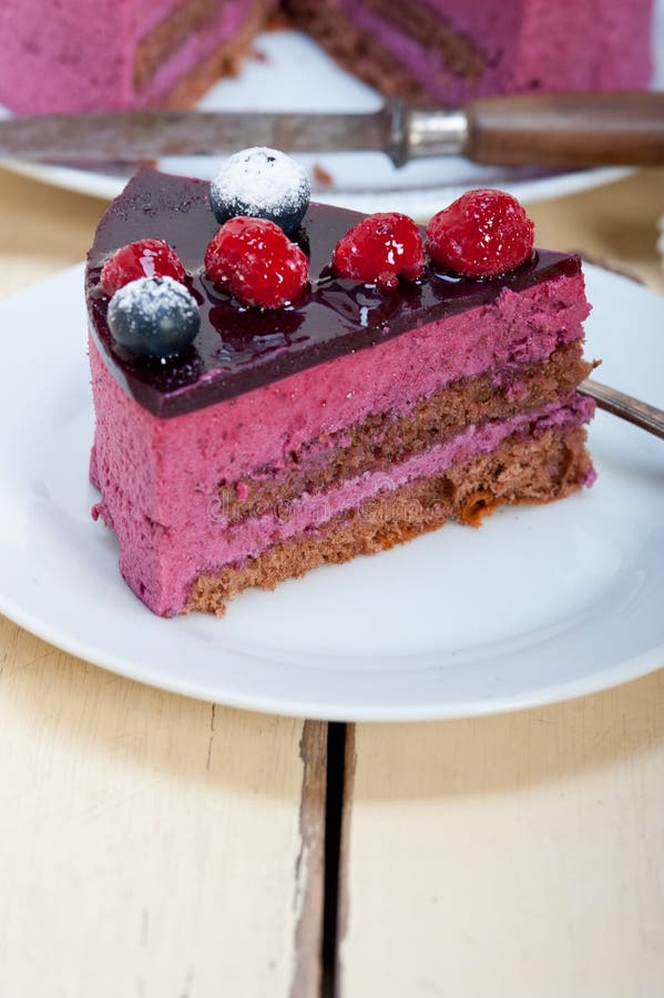Blueberry and Raspberry Cake Mousse Dessert Stock Image Image of decoration, round 243202339