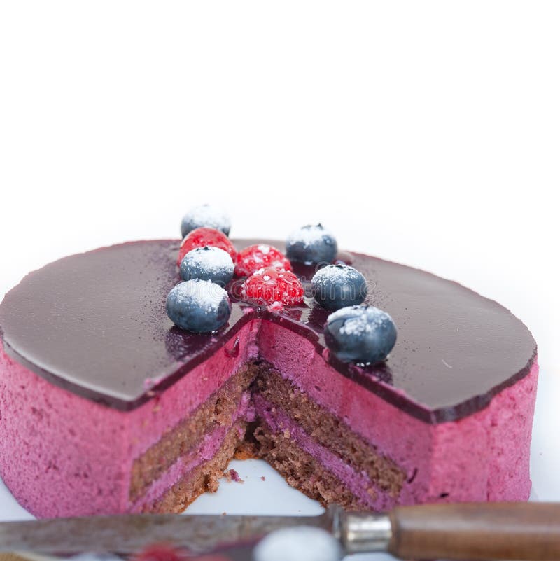 Blueberry and Raspberry Cake Mousse Dessert Stock Photo Image of raspberry, dessert 63670856