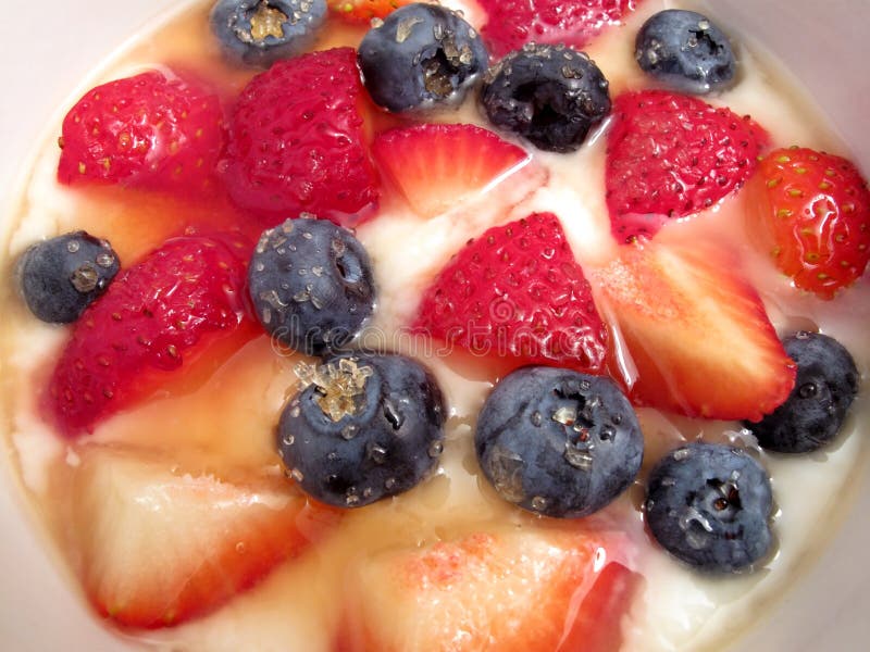 Blueberry and Strawberry Yoghurt Stock Photo Image of sliced