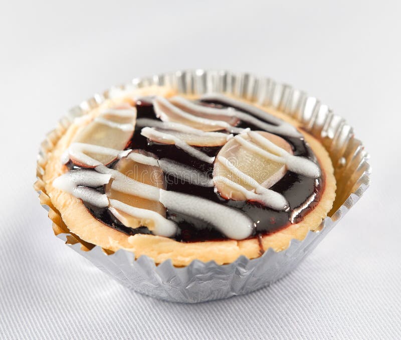 Blueberry almond tart isolated