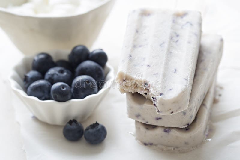 Blueberry Yoghurt Ice Cream Popsicle Stock Image Image of simple