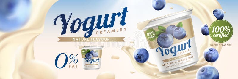 Blueberry yogurt ads