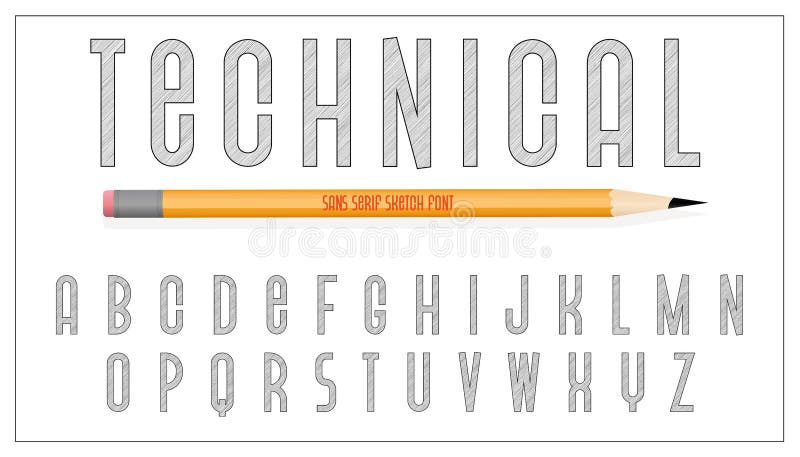 Blueprint architecture font. royalty free illustration