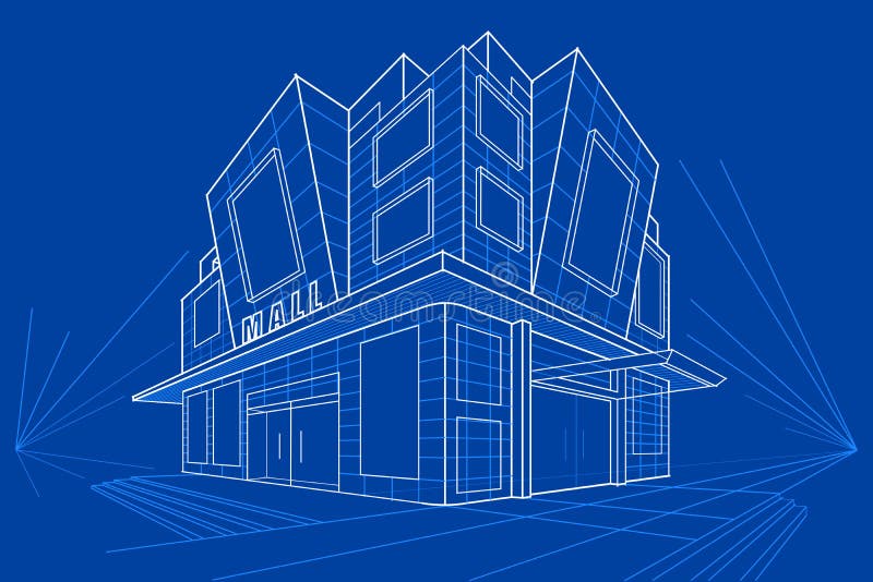 Blueprint of Building vector illustration