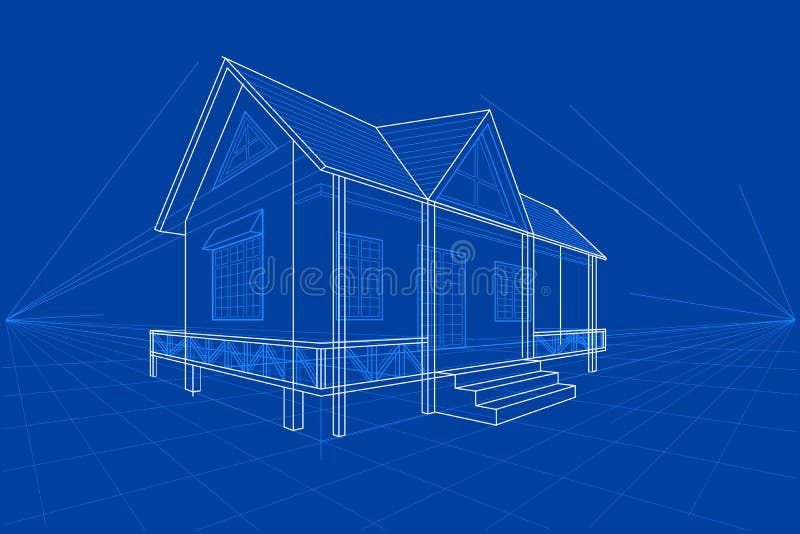 Blueprint of Building vector illustration
