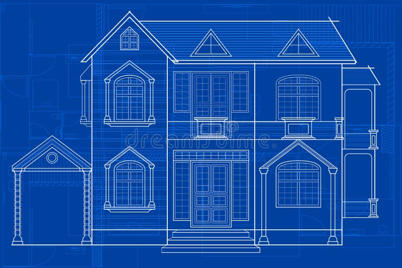 Blueprint of Building stock illustration