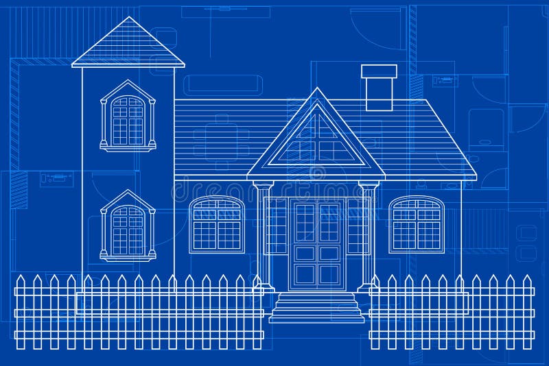 Blueprint of Building stock illustration