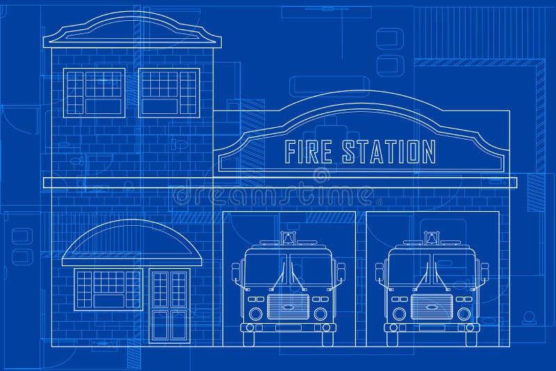 Blueprint of Building stock illustration