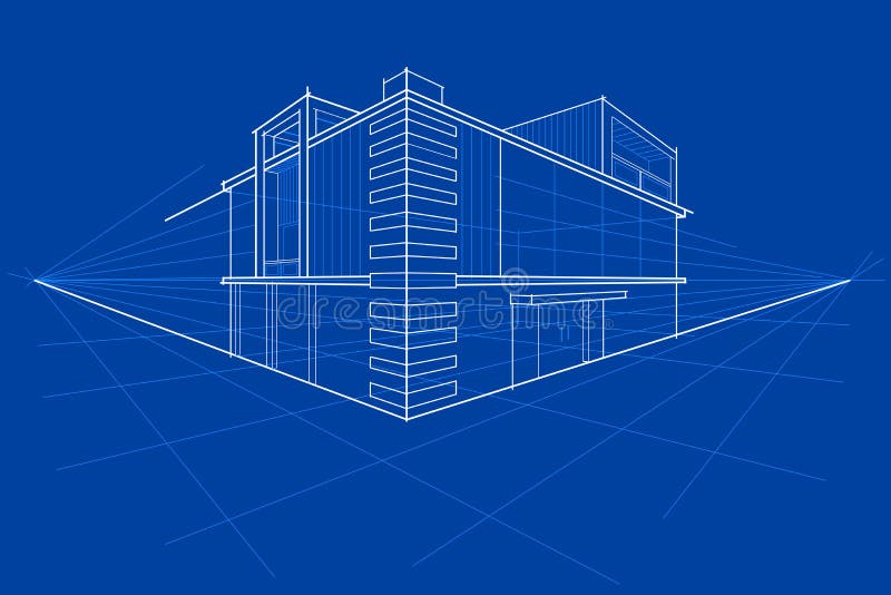 Blueprint of Building royalty free illustration