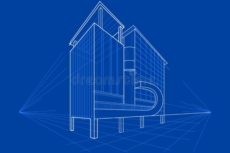 Blueprint of Building royalty free illustration