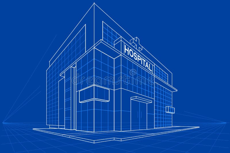 Blueprint of Building stock illustration