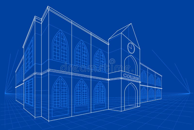 Blueprint of Building stock illustration
