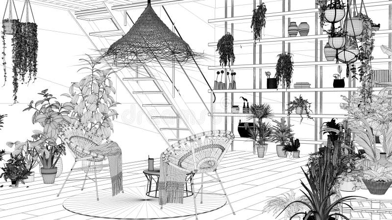 3d Model of Conservatory, Church Interior Stock Illustration ...