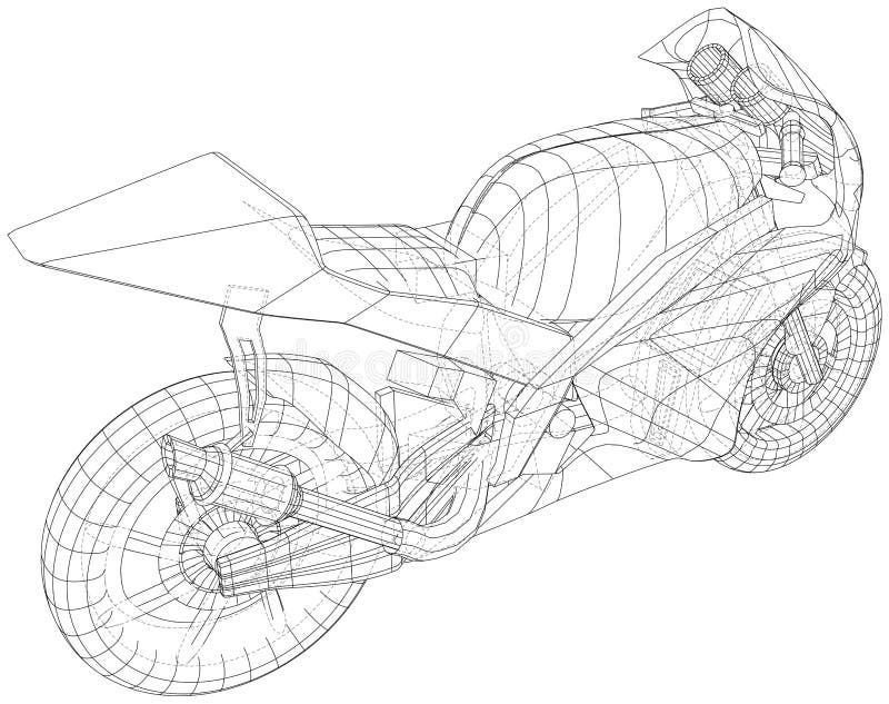 Blueprint sport bike. EPS10 format. Vector created of 3d vector illustration Blueprint sport bike. EPS10 format. Vector created of 3d vector illustration
