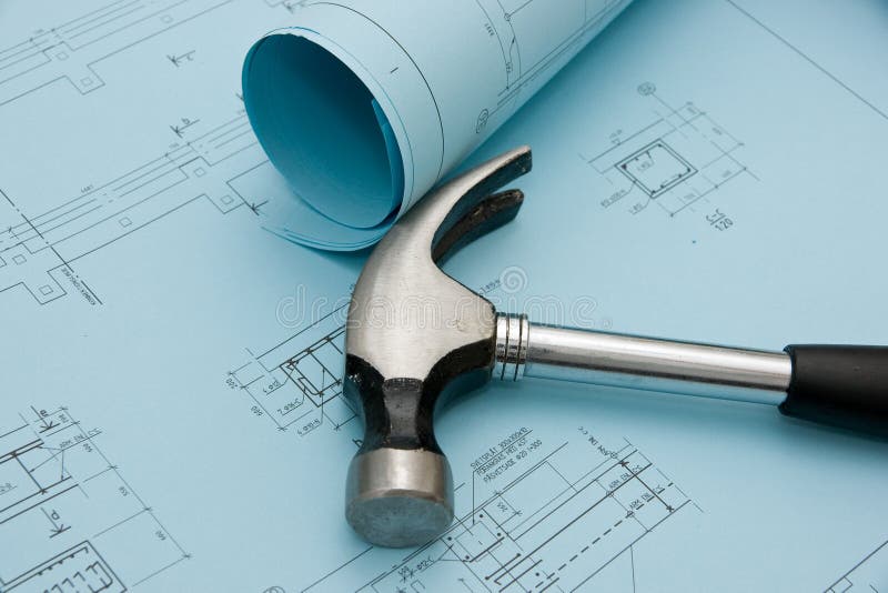 Blueprints and a hammer