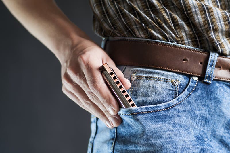 Blues Harmonica in the Pocket Stock Image Image of blowing, folk