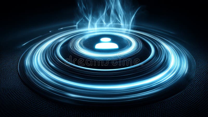 Faszinierendes blaues Licht in der dunklen Tiefe, eine atemberaubende Darstellung von Illumination vektor abbildung