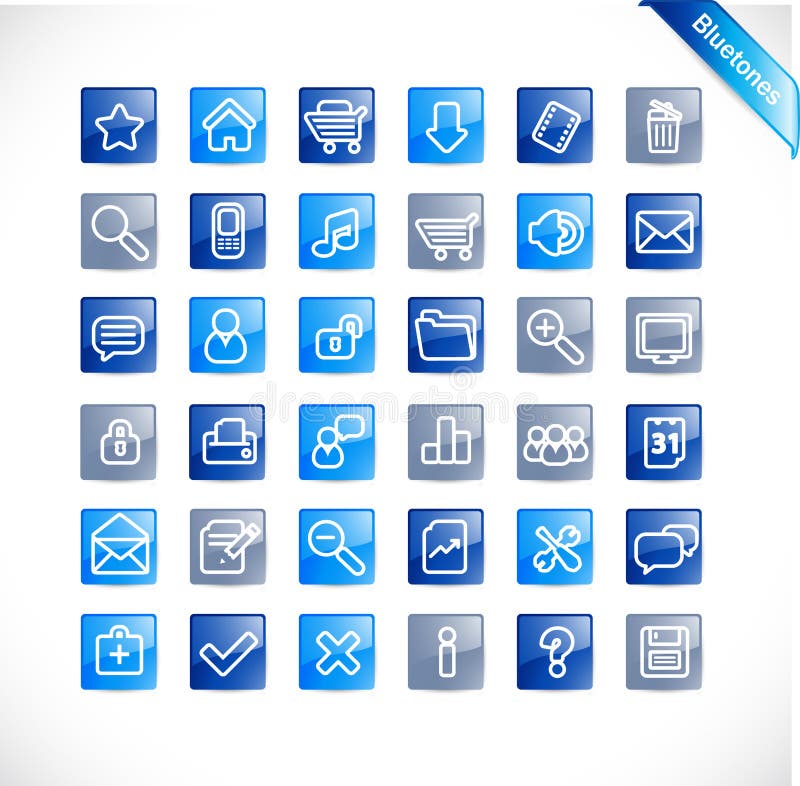 Bluetones - new web icon set stock illustration