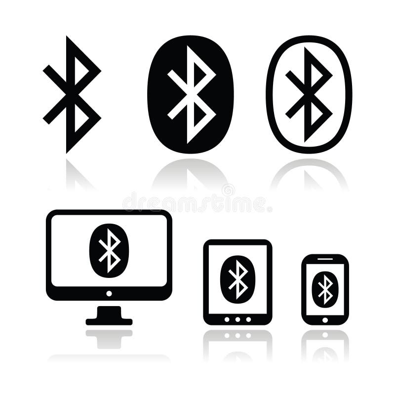 Bluetooth connection vector icons set stock illustration