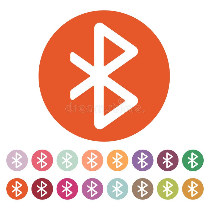 The bluetooth icon. Network and transmission symbol. Flat Vector illustration. Button Set