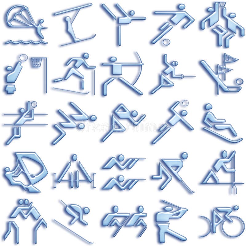 Bluish sports icon set