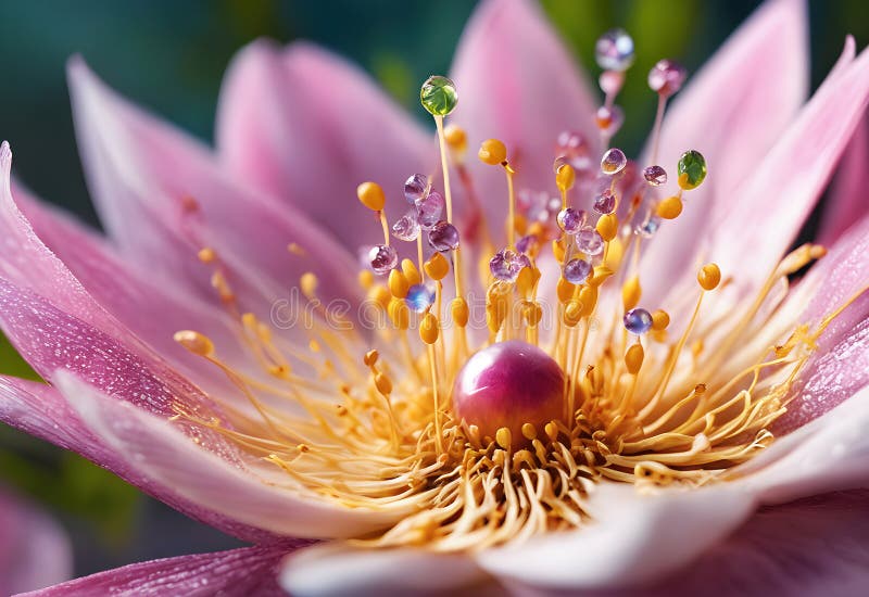 Blume Makro geschlossen eine fantastische unreale und schöne Blume mit Taubentropfen lizenzfreie abbildung