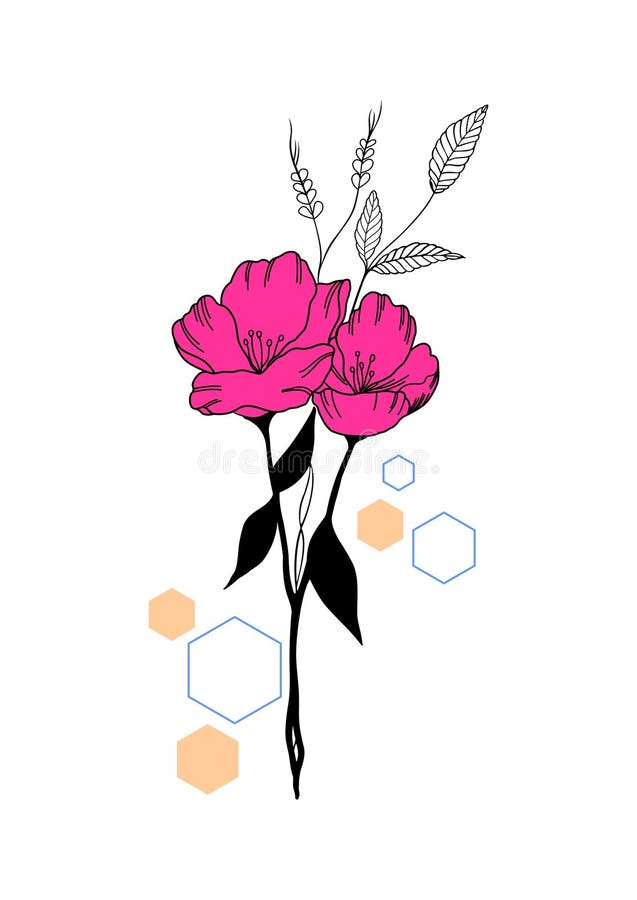 Blume mit etwas Hexagonform lizenzfreie abbildung Blume mit etwas Hexagonform lizenzfreie abbildung
