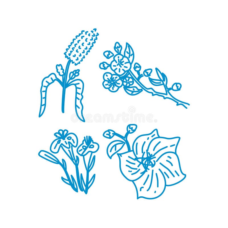 Blumen-Blatt-Illustrations-Entwurfs-Schablonen-Vektor linear vektor abbildung Blumen-Blatt-Illustrations-Entwurfs-Schablonen-Vektor linear vektor abbildung