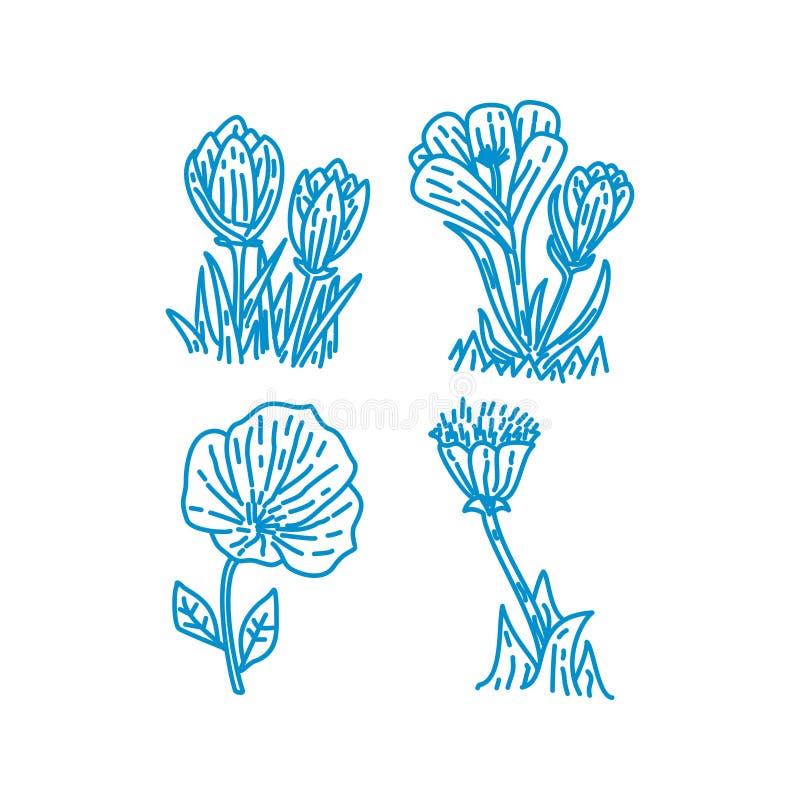 Blumen-Blatt-Illustrations-Entwurfs-Schablonen-Vektor linear stock abbildung Blumen-Blatt-Illustrations-Entwurfs-Schablonen-Vektor linear stock abbildung