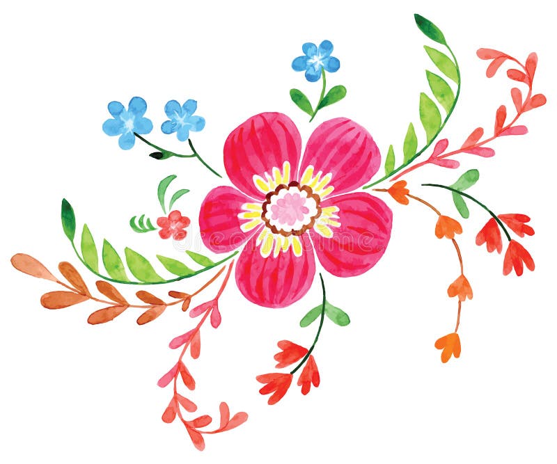 Blumen gemalt im Aquarell vektor abbildung Illustration Blumen gemalt im Aquarell vektor abbildung Illustration