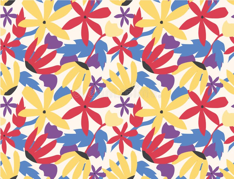 Blumen-Pop-Arten-Art des nahtlosen Musters bunte vektor abbildung Blumen-Pop-Arten-Art des nahtlosen Musters bunte vektor abbildung