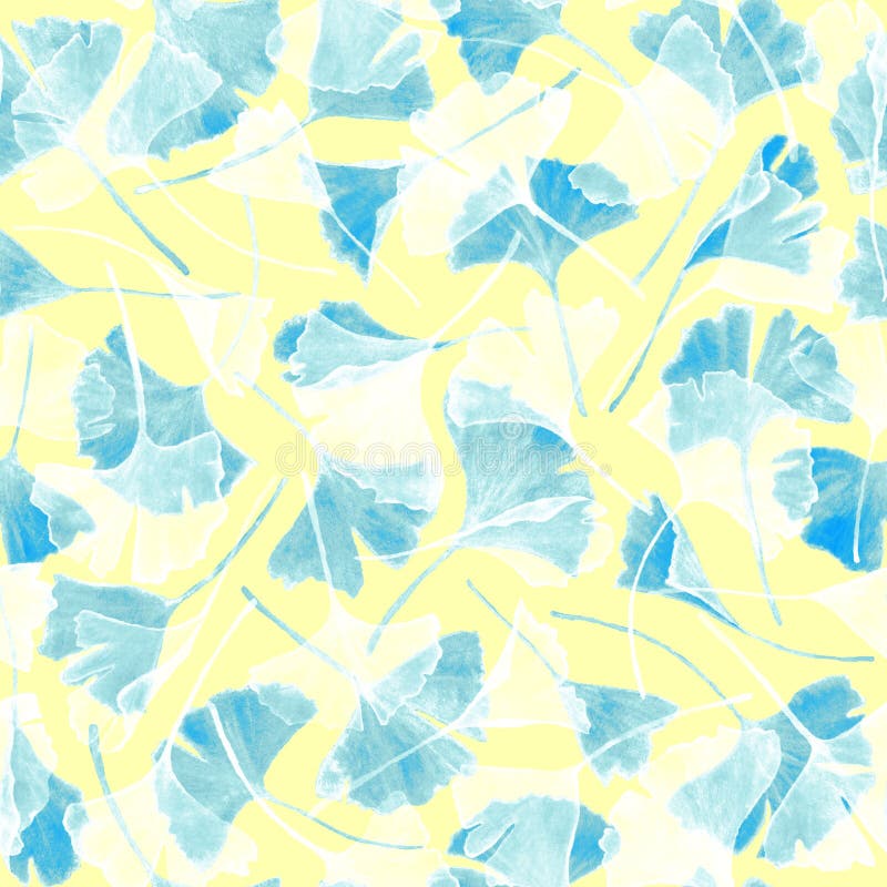 Blumenaquarell Ginkgo biloba verlässt nahtlos vektor abbildung Blumenaquarell Ginkgo biloba verlässt nahtlos vektor abbildung