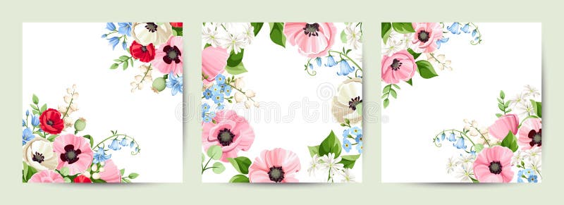 Blumenbesteck mit bunten Blumen. Grußkartendesign stock abbildung