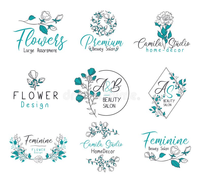 Modern minimalistic and floral templates for invitations, wedding, logo for restaurant, boutique, cafe. Hand drawn cute elegant logo templates in . Modern minimalistic and floral templates for invitations, wedding, logo for restaurant, boutique, cafe. Hand drawn cute elegant logo templates in .