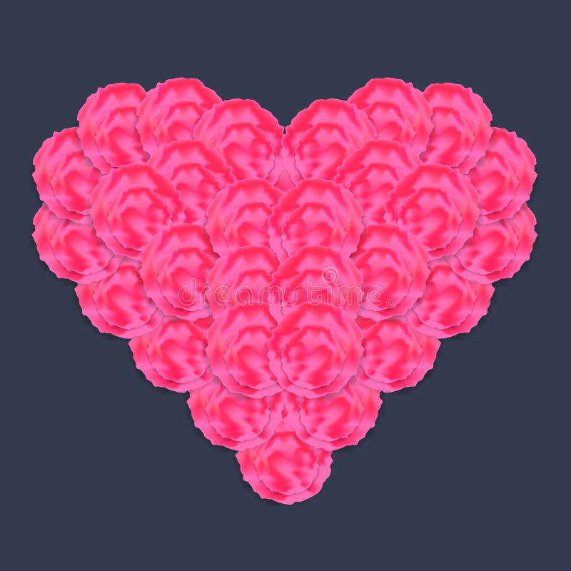 Blumenherz gemacht von den abstrakten Rosen mit Schatten lizenzfreie abbildung Blumenherz gemacht von den abstrakten Rosen mit Schatten lizenzfreie abbildung