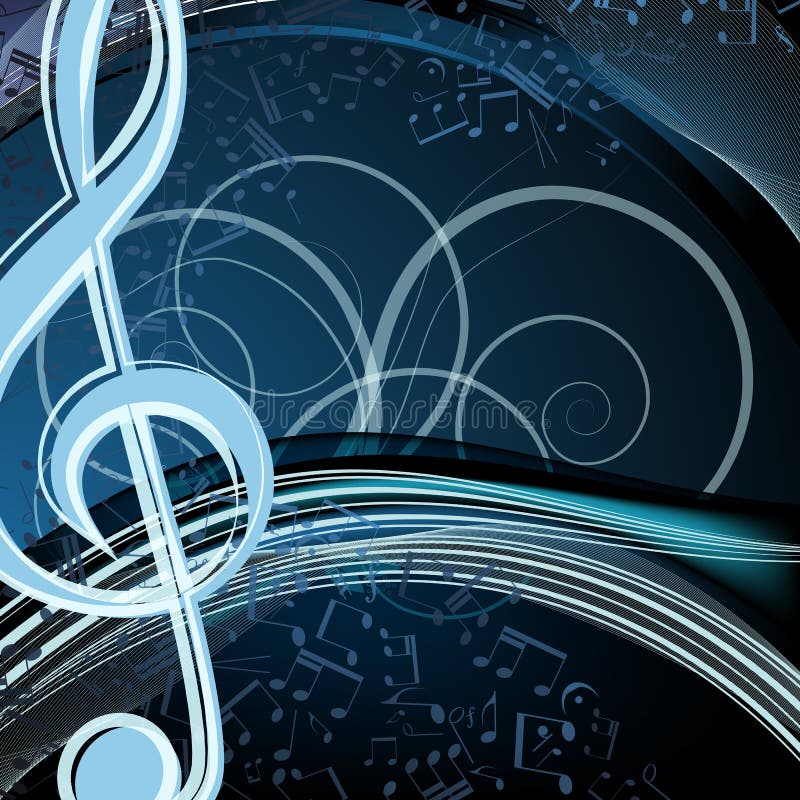 Blumenhintergrund der blauen Musik: Melodie, Anmerkungen, Schlüssel, swirly lizenzfreie abbildung Blumenhintergrund der blauen Musik: Melodie, Anmerkungen, Schlüssel, swirly lizenzfreie abbildung