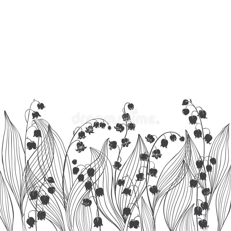 Blumenhintergrund mit Maiglöckchen und Platz für Text Vektorabbildung auf weißem Hintergrund vektor abbildung Blumenhintergrund mit Maiglöckchen und Platz für Text Vektorabbildung auf weißem Hintergrund vektor abbildung