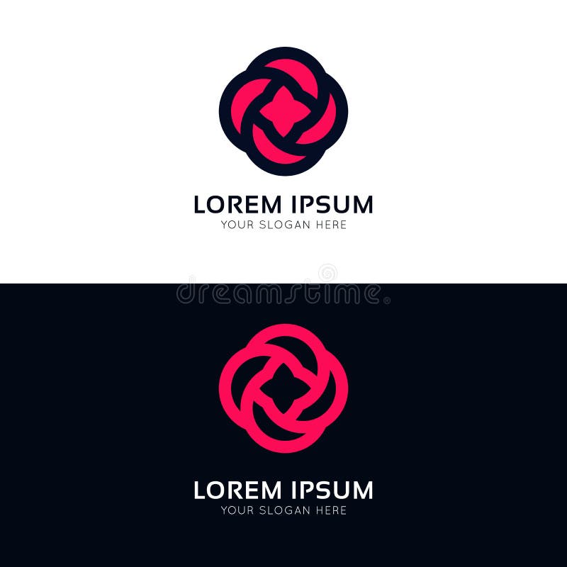 Blumenikonenzeichenfirmenlogo-Vektordesign Minimalistic rosafarbenes stock abbildung Blumenikonenzeichenfirmenlogo-Vektordesign Minimalistic rosafarbenes stock abbildung