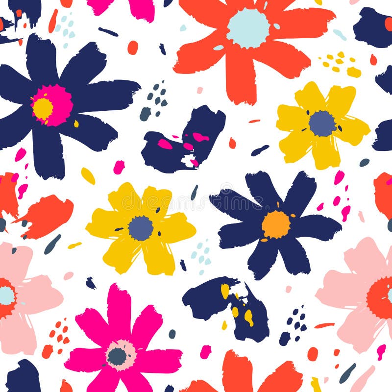 Blumenmuster mit Blumen Handgezogene Vektorillustration für Ihre Entwurfskarte lizenzfreie abbildung Blumenmuster mit Blumen Handgezogene Vektorillustration für Ihre Entwurfskarte lizenzfreie abbildung