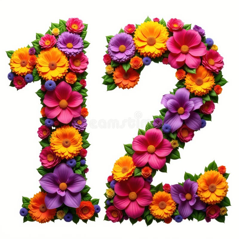Blumennummer 12 stock abbildung
