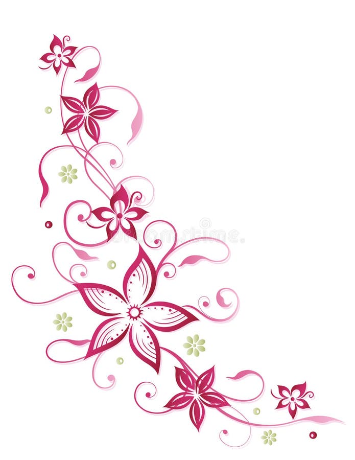 Blumenranke, Zusammenfassung, Blumen Vektor Abbildung - Illustration