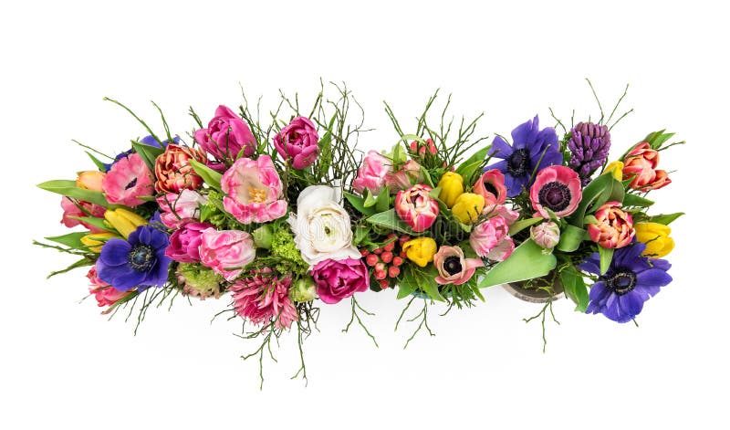 Blumenstraußfrühling blüht lokalisierte Draufsicht des weißen Hintergrundes stockbilder Blumenstraußfrühling blüht lokalisierte Draufsicht des weißen Hintergrundes stockbilder